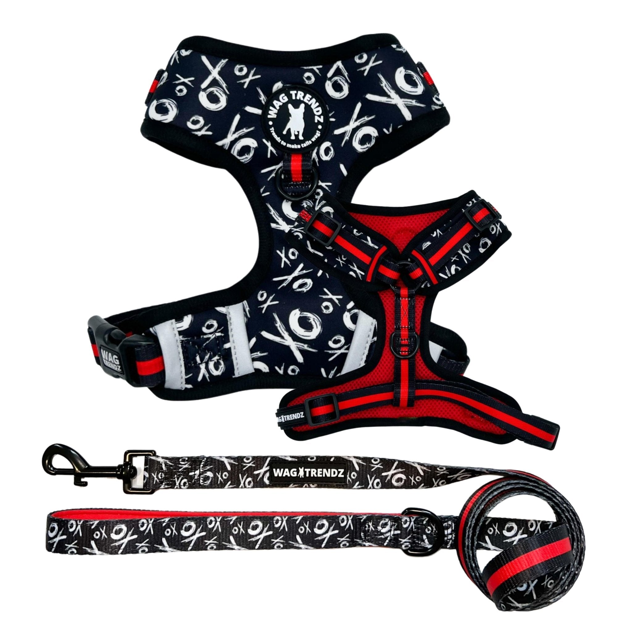 Dog Leash and Harness Set - XO Hugs & Kisses