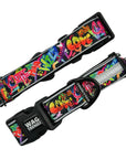 Reflective Dog Collar - Multicolored Street Graffiti Reflective Dog Collar - front and back view - against solid white background - Wag Trendz