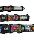 Reflective Dog Collar - Multicolored Street Graffiti Reflective Dog Collar in Small, Medium and large - against solid white background - Wag Trendz