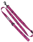 Adjustable Dog Leash - Large - Bandana Boujee with Denim Accents in Hot Pink - against a solid white background - Wag Trendz
