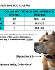 Dog Collar and Leash Set - Reflective Dog Collars - Size Chart - Wag Trendz