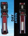 Dog Collar and Leash Set - Reflective Dog Collar with a split picture showing the collar during the day and the dog collar with reflection at night - Wag Trendz