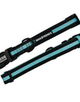 Dog Collar and Leash Set - Dog Collars in solid black with bold teal stripe - front and back - against solid white background - Wag Trendz