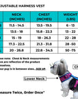 Dog Harness and Leash Set - Dog Adjustable Harness Vest Size Chart - Wag Trendz