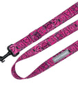 Dog Harness and Leash Set - Bandana Boujee Dog Leash in Hot Pink with Denim Accents - against solid white background - Wag Trendz