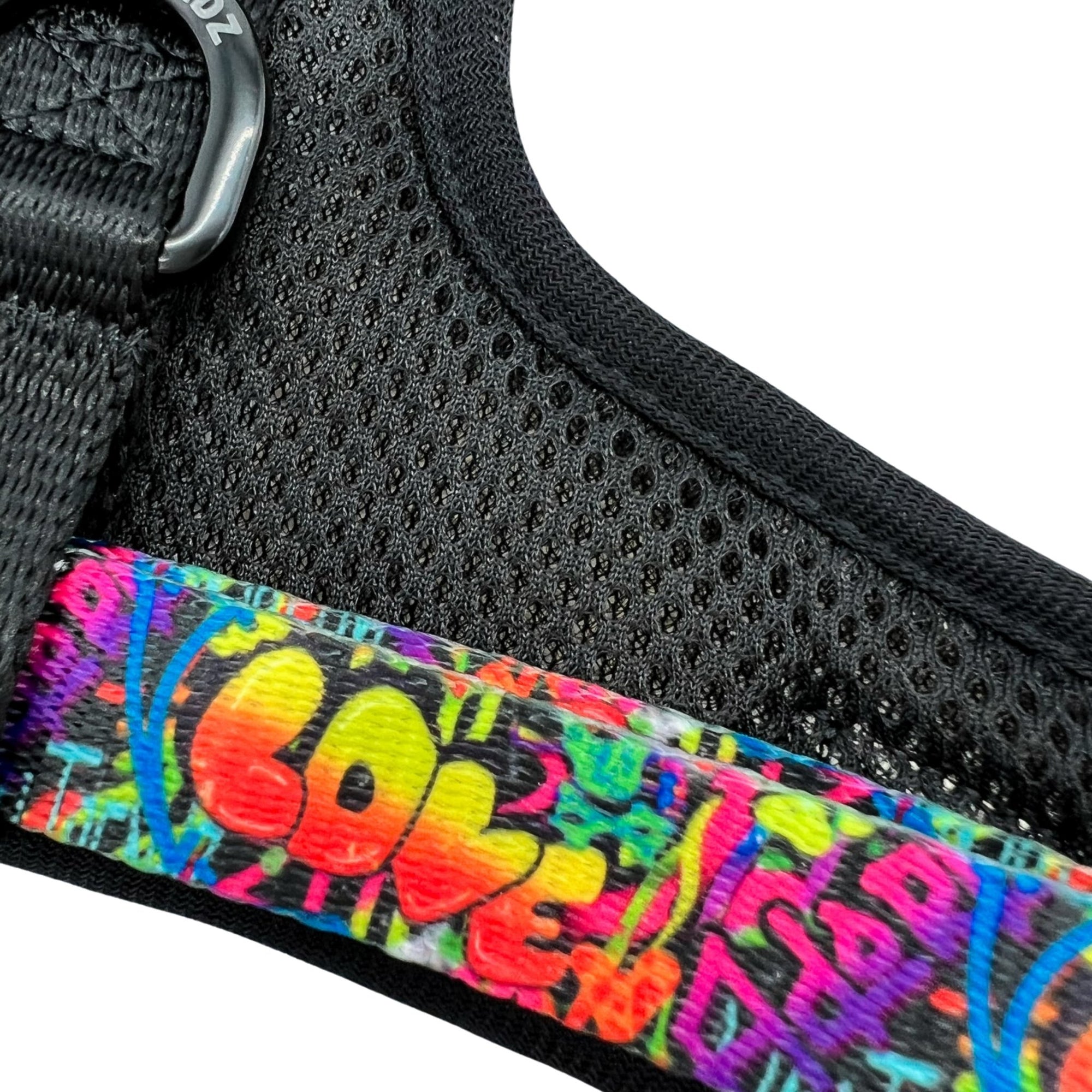 Dog Harness and Leash Set - Multi-colored Street Graffiti Dog Harness Vest - Wag Trendz