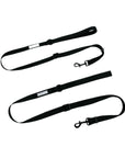 Dog Harness and Leash Set - Black Adjustable Dog Leashes - Medium and Large - against solid white background - Wag Trendz