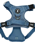 Dog Harness With Handle - No Pull - Downtown Denim Dog Harness - back view - against solid white background - Wag Trendz