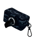 Dog Poo Bag Holder - black and gray Camo Chic- against white background - Wag Trendz
