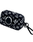 Dog Poo Bag Holder - black & white XO pattern - Hugs & Kisses XO- against white background -Wag Trendz