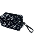 Dog Poo Bag Holder - black & white XO pattern - Hugs & Kisses XO - against white background -Wag Trendz
