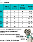 Dog T-Shirt - Size Chart - Wag Trendz