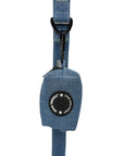 Harness and Leash Set + Poop Bag Holder - Downtown Denim Dog Leash hanging with matching Poop Bag Holder attached - against a solid white background - Wag Trendz