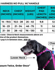 No Pull Dog Harness - with Handle - Size Chart - Wag Trendz