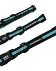 Nylon Dog Collar - Small, Medium and Large Nylon Dog Collars black with bold teal stripe - against solid white background - Wag Trendz