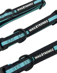 Nylon Dog Collar - Small, Medium and Large Nylon Dog Collars black with bold teal stripe - against solid white background - Wag Trendz