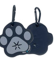 Poop Buddy - black and gray resin dog paw - front and back view - against white background - Wag Trendz